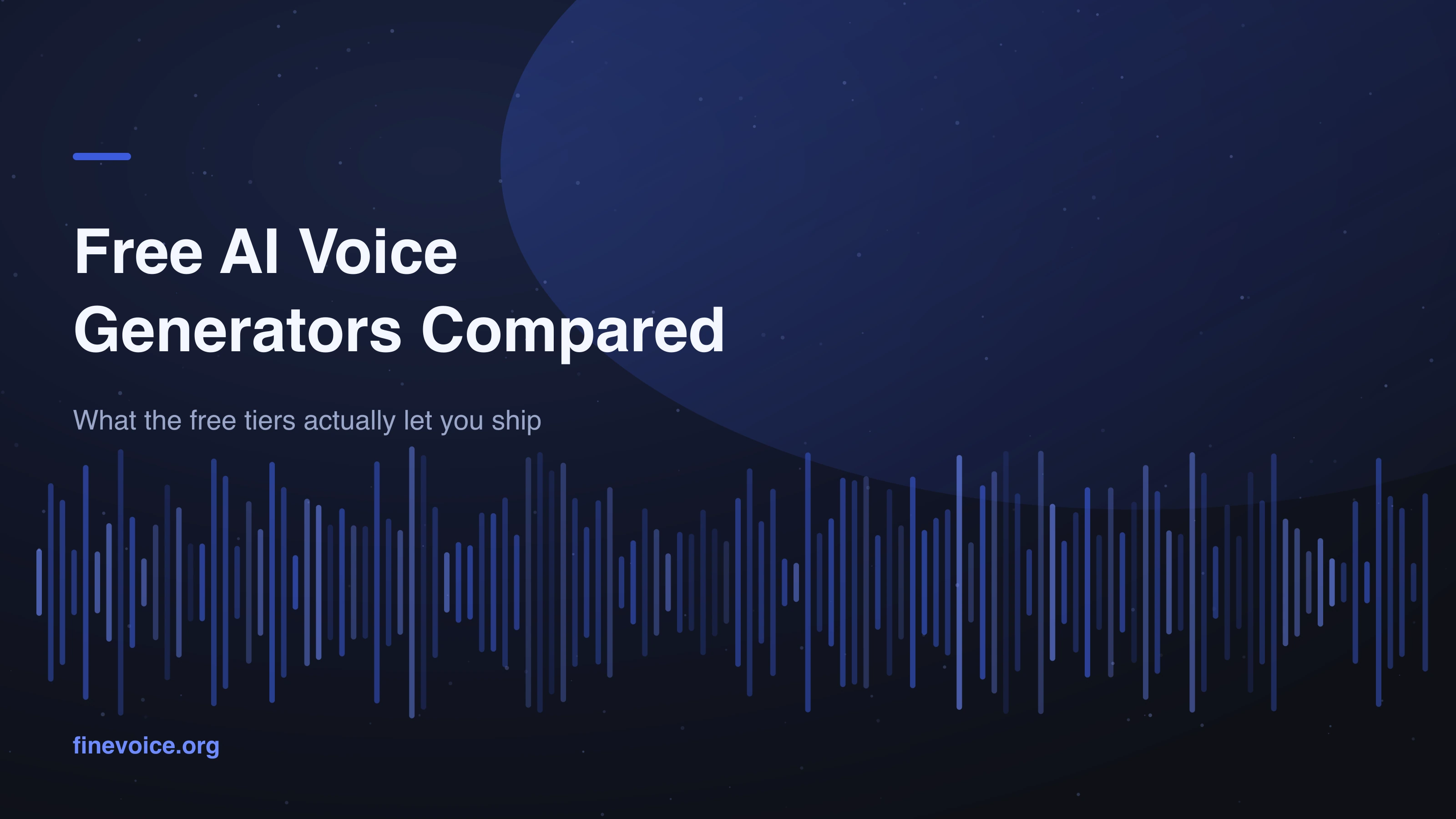 Free AI Voice Generator Comparison: Complete One Publishable Test
